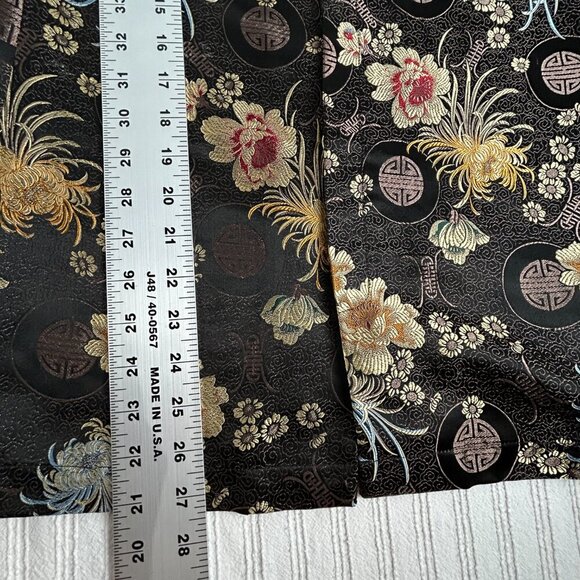 Chico's Design Oriental Inspired Kimono Style Jacket Rayon/Silk Sz 2 Black Gold - Picture 8 of 8